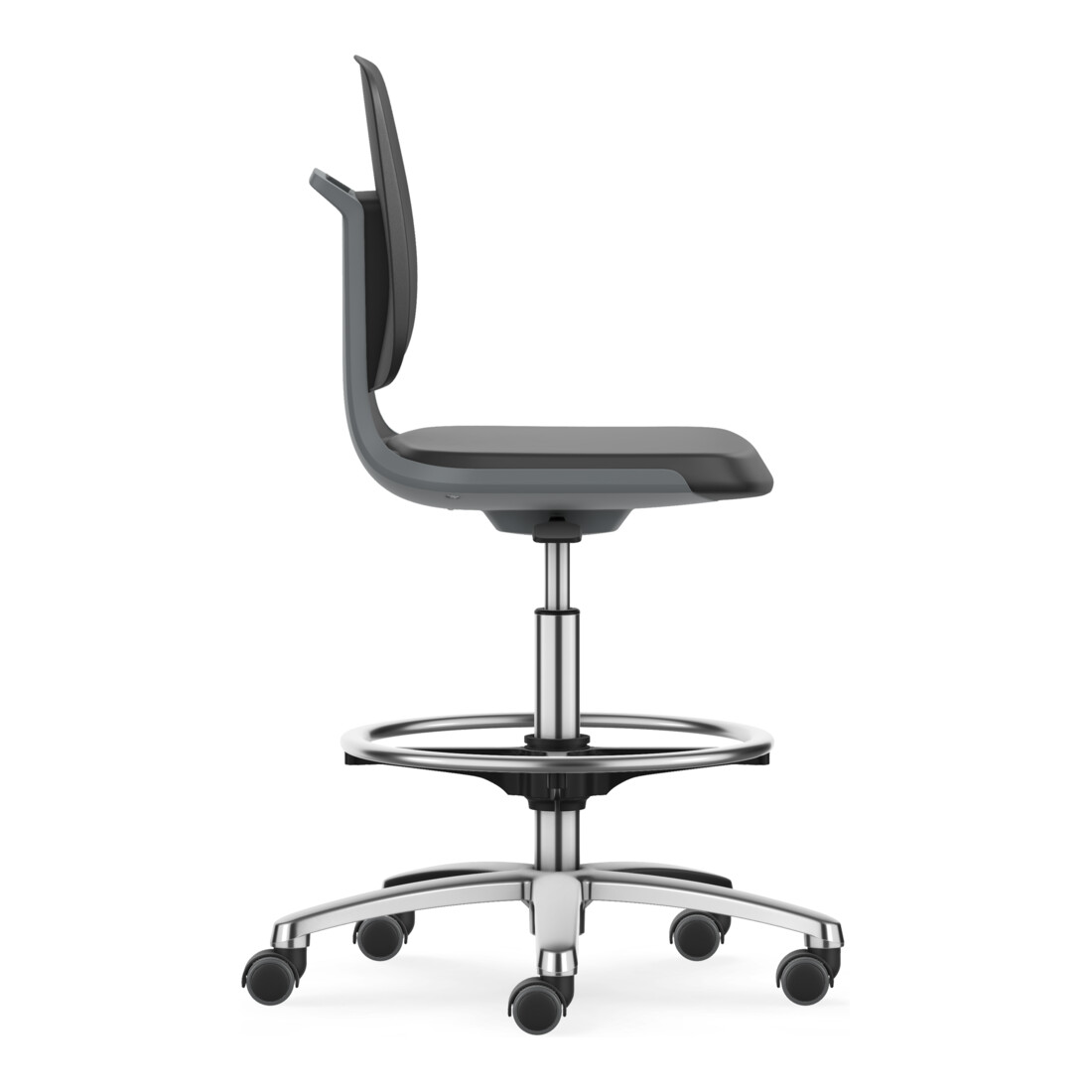 Bimos Arbeitsstuhl Labsit mit Rollen Sitz-H. 560-810 mm Skintec anthrazit