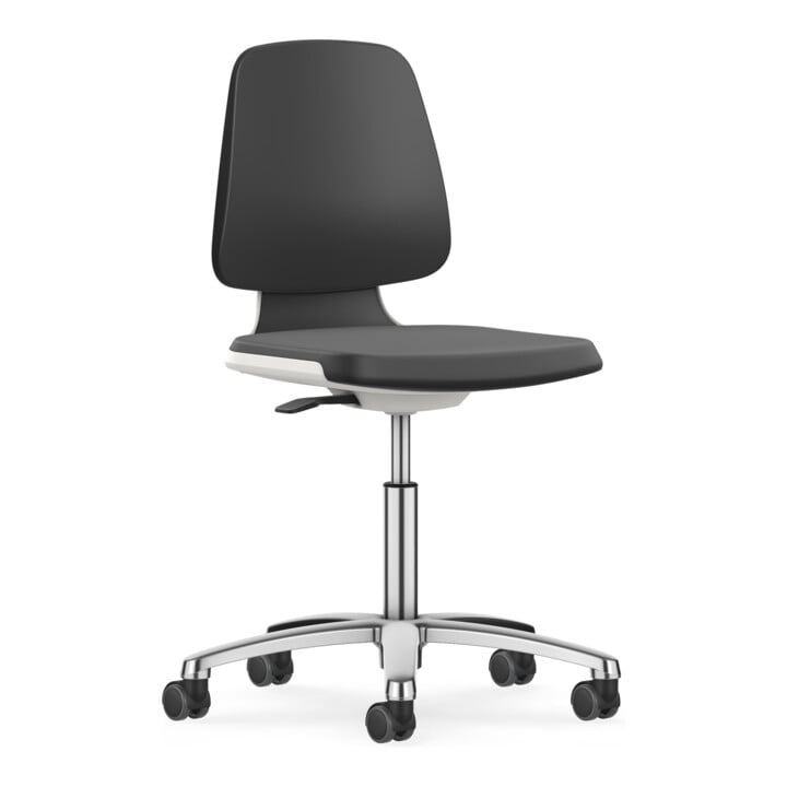 Bimos Arbeitsstuhl Labsit mit Rollen Sitz-H.560-810 mm Skintec blau