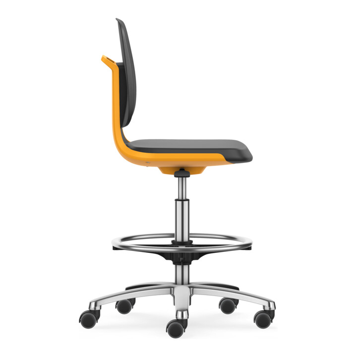 Bimos Arbeitsstuhl Labsit mit Rollen Sitz-H.560-810mm Skintec orange
