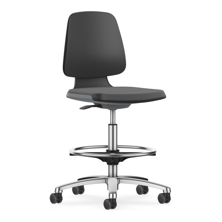Bimos Arbeitsstuhl Labsit mit Rollen Sitz-H.560-810mm Skintec weiß