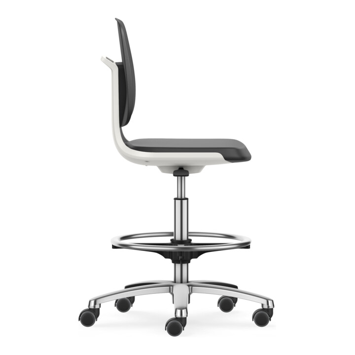 Bimos Arbeitsstuhl Labsit mit Rollen Sitz-H.560-810mm Skintec weiß
