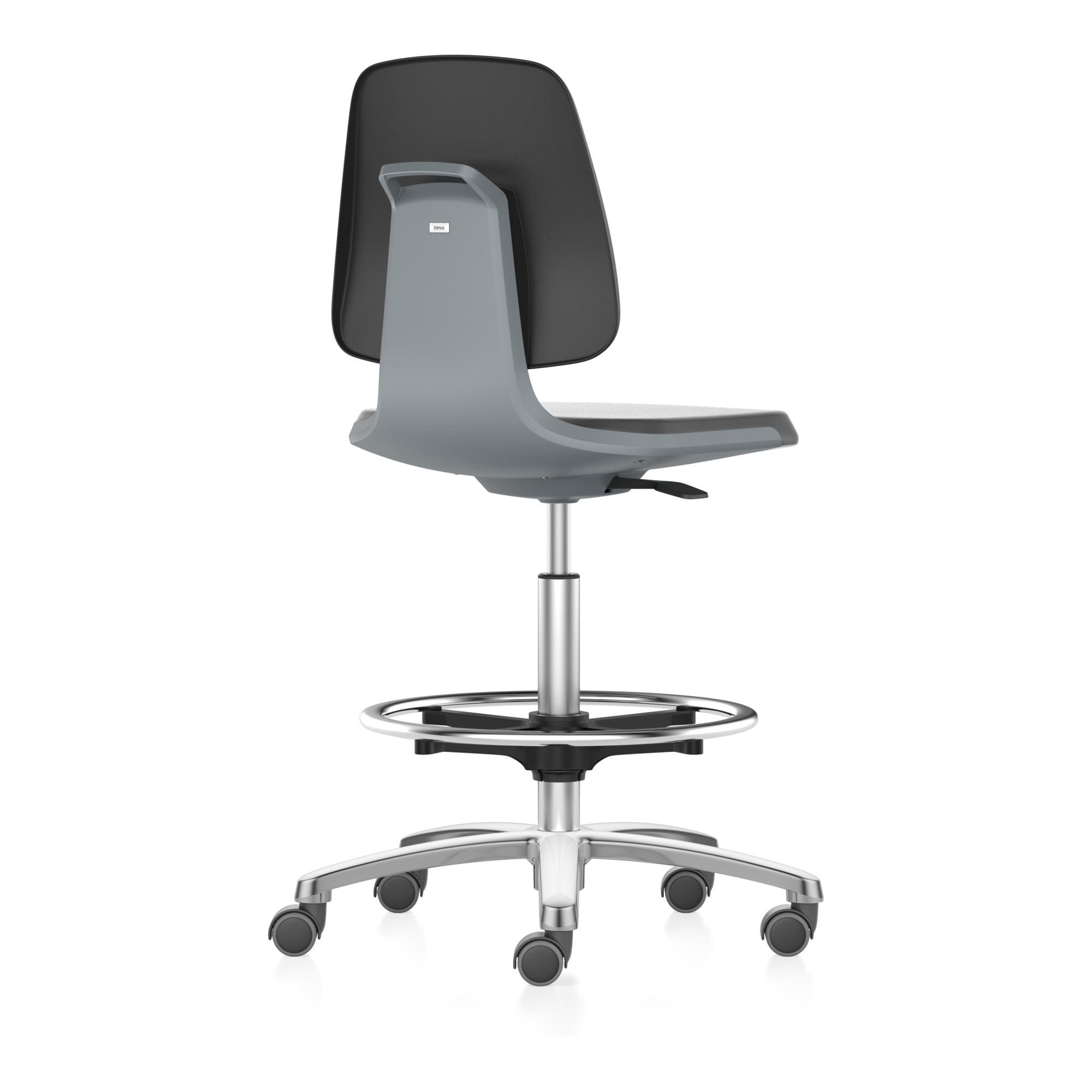 bimos Arbeitsstuhl Labsit mit Rollen Sitzhöhe 560-810 mm Supertec Sitzschale anthrazit