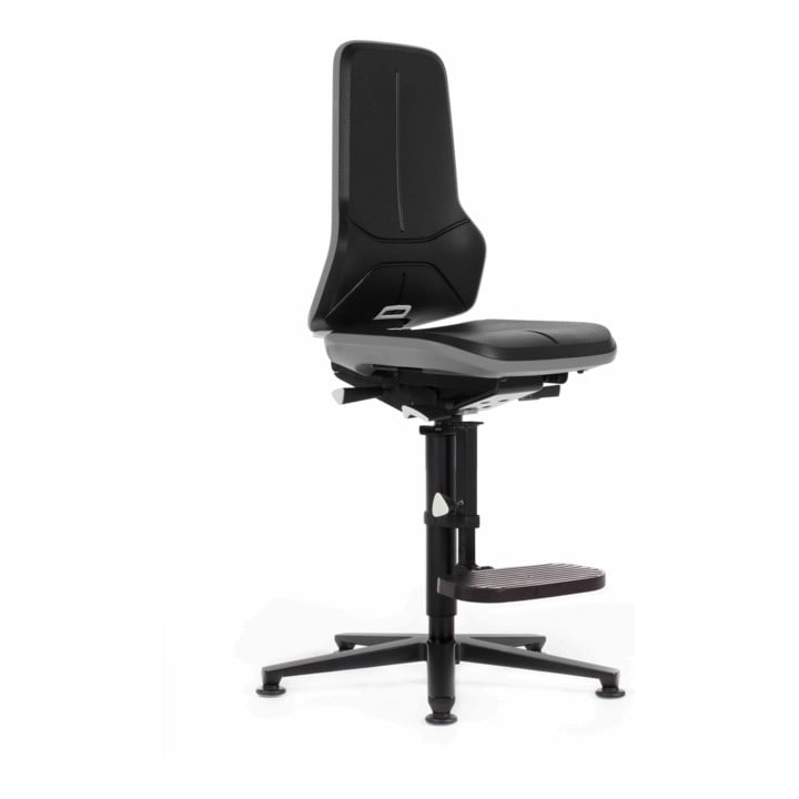 bimos Arbeitsstuhl Neon Basisst. Gleiter Aufstiegh. Flexband grau Sitzh. 590-870 ohne Polster
