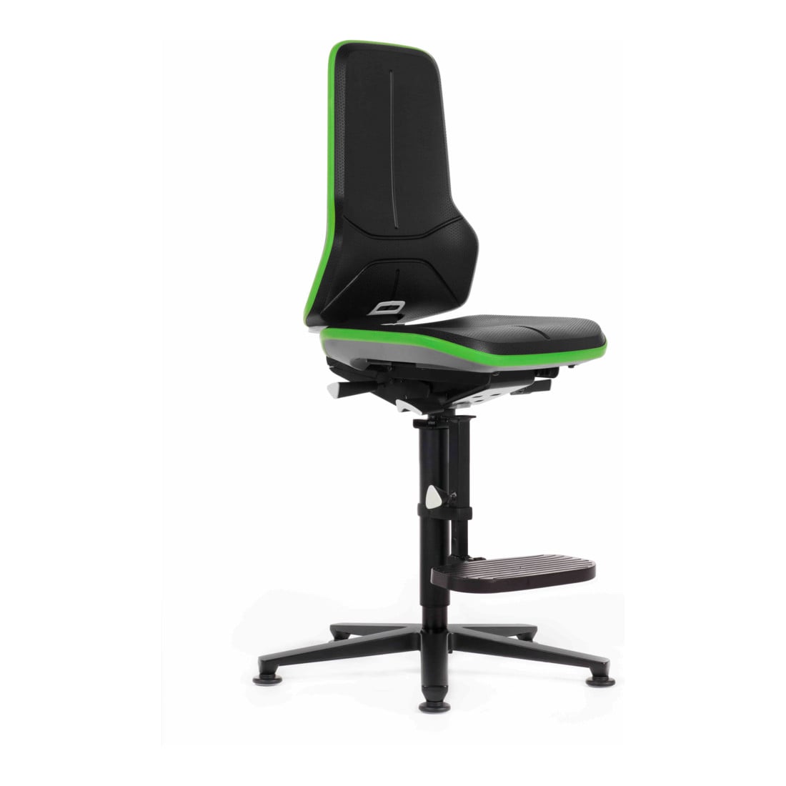 bimos Arbeitsstuhl Neon Basisst. Gleiter Aufstiegh. Flexband grün Sitzh. 590-870 ohne Polster