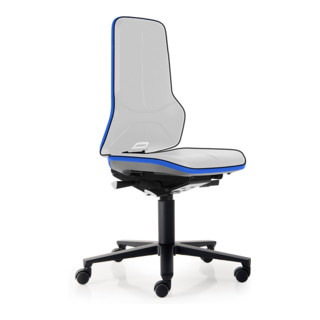 bimos Arbeitsstuhl Neon Basisstuhl mit Rollen Flexband blau Sitzhöhe 450-620 mm ohne Polster