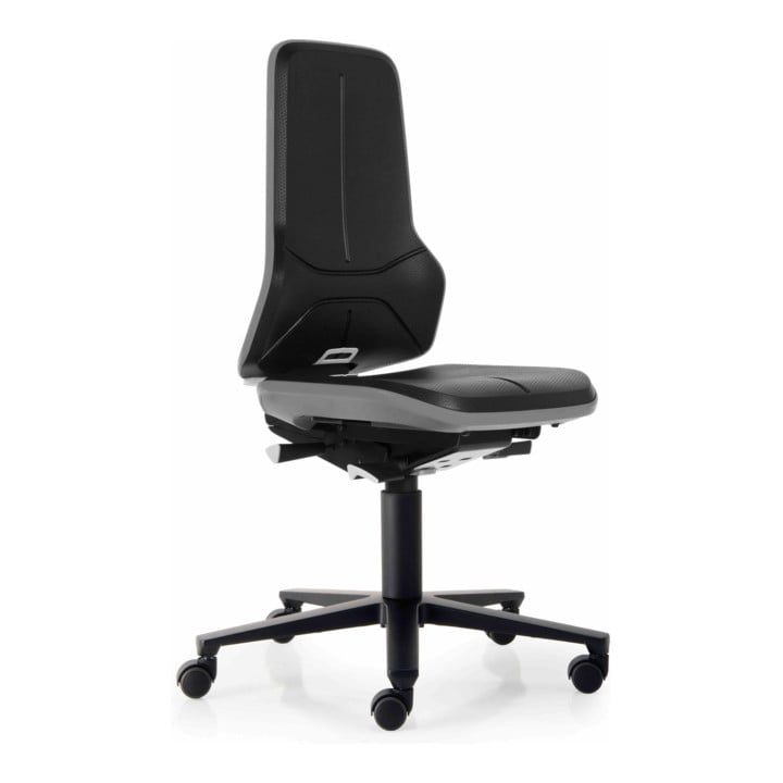 bimos Arbeitsstuhl Neon Basisstuhl mit Rollen Flexband grau Sitzhöhe 450-620 mm ohne Polster