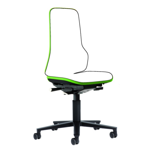 bimos Arbeitsstuhl Neon Basisstuhl mit Rollen Flexband grün Sitzhöhe 450-620 mm ohne Polster