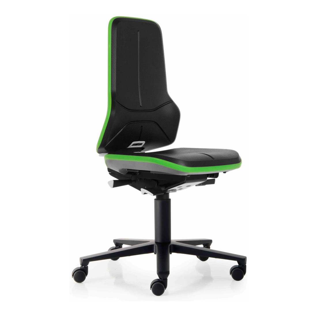 bimos Arbeitsstuhl Neon Basisstuhl mit Rollen Flexband grün Sitzhöhe 450-620 mm ohne Polster