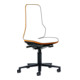bimos Arbeitsstuhl Neon Basisstuhl mit Rollen Flexband orange Sitzhöhe 450-620 mm ohne Polster-1