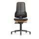 bimos Arbeitsstuhl Neon XXL bis 180 kg mit Rollen, Kunstleder, Flexband orange, Sitz 470-640 mm-3