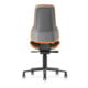 bimos Arbeitsstuhl Neon XXL bis 180 kg mit Rollen, Kunstleder, Flexband orange, Sitz 470-640 mm-4