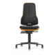 bimos Arbeitsstuhl Neon XXL bis 180 kg mit Rollen, Stoffpolster, Flexband orange, Sitz 470-640 mm-3
