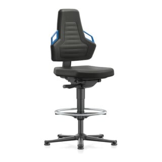 bimos Arbeitsstuhl Nexxit 3 Griff blau Sitzhöhe 570-820 mm Stoff schwarz,Fußring