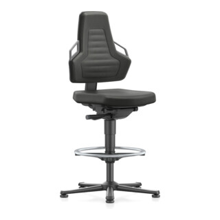 bimos Arbeitsstuhl Nexxit 3 Griff grau Sitzhöhe 570-820 mm Stoff schwarz,Fußring