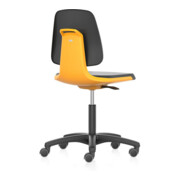bimos Chaise de travail Labsit 2, PU orange, hauteur d'assise 450-650 mm avec roulettes