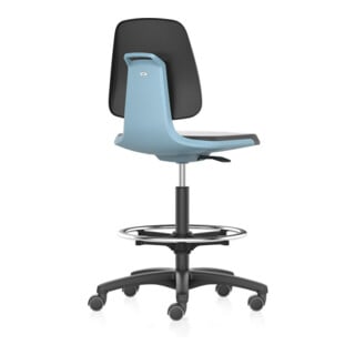 bimos Chaise de travail Labsit 4, cuir K bleu Hauteur d'assise 560-810 mm