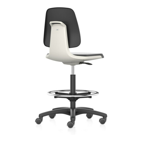 bimos Chaise de travail Labsit 4, PU blanc Hauteur d'assise 560-810 mm