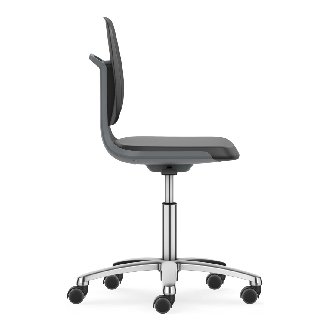 Bimos Chaise de travail Labsit avec roulettes, hauteur d’assise 450-650 mm Skintec anthracite
