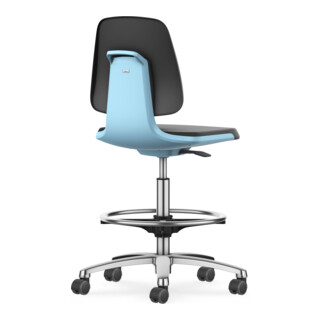 Bimos Chaise de travail Labsit avec roulettes Hauteur d’assise 560-810 mm Skintec bleu