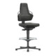 bimos Chaise de travail Nexxit 3 poignées gris Hauteur d’assise 570-820 mm tissu noir, repose-pieds-1