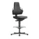 bimos Chaise de travail Nexxit avec patins au sol et repose-pieds, assise en similicuir noir 570-820 mm-1