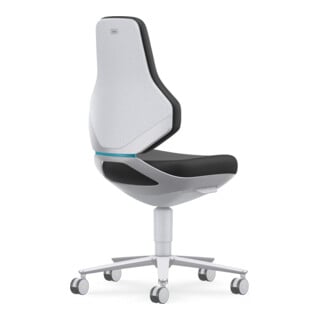 Bimos Chaise salle blanche Texon Skintec noire hauteur d’assise 450-620 mm