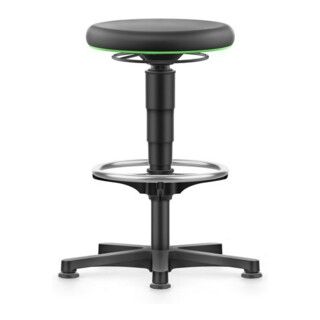 bimos Drehhocker Integralschaum Sitzhöhe 530 - 750 mm mit Gleiter und Fußring