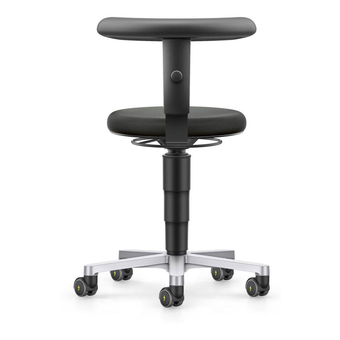 bimos ESD tabouret à roulettes, tissu noir, hauteur d'assise 450-650 mm, support Flex