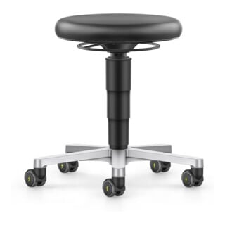 bimos ESD tabouret avec roulettes, similicuir noir, hauteur d'assise 450-650 mm