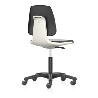 bimos Fauteuil de travail Labsit avec coque d’assise Rl blanche mousse intégrale noire 450-650 mm