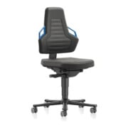 BIMOS Fauteuil de travail Nexxit Rl.Supertec tissu noir, poignée bleue, 450-600 mm