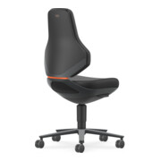 Bimos Industrie- und Laborstuhl Texon mit Rollen Sitzhöhe 450-620 mm Skintec schwarz-1