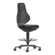 Bimos Industrie- und Laborstuhl Texon Sitz-Stopp-Rollen Fußring 570-810 mm Kunstleder schwarz-1