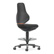Bimos Industrie- und Laborstuhl Texon Sitz-Stopp-Rollen Fußring 570-810 mm schwarz-1