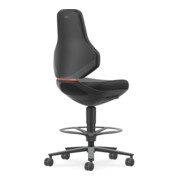Bimos Industrie- und Laborstuhl Texon Sitz-Stopp-Rollen Fußring 570-810mm Skintec schwarz-1