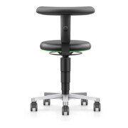 bimos Labor Hocker mit Rollen, Kunstleder schwarz, Sitzhöhe 450-650 mm, Flex-Stütze-3