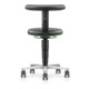 bimos Labor tabouret à roulettes, similicuir noir, hauteur d'assise 450-650 mm, support Flex-3