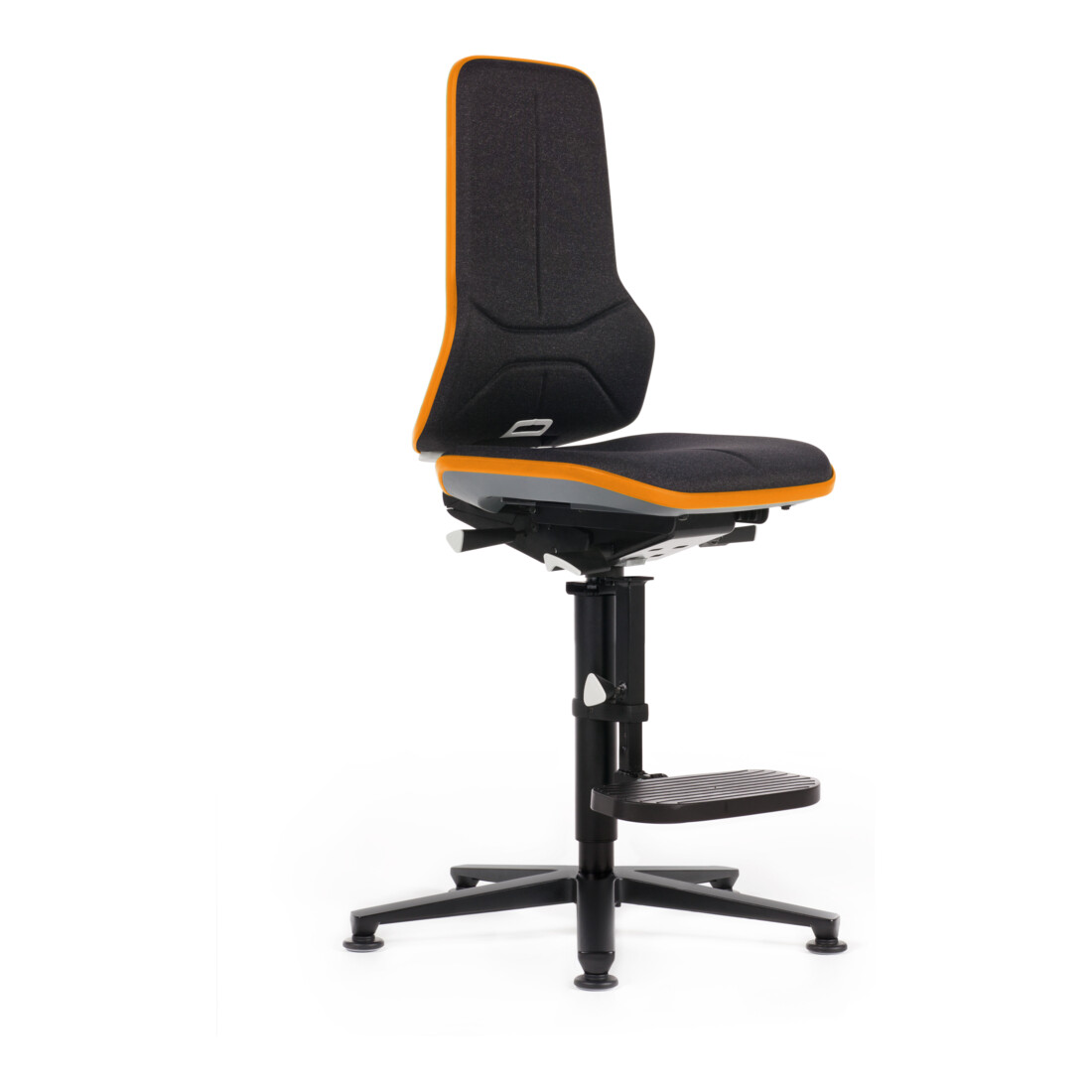 bimos Neon chaise haute rembourrage tissu Flexband orange assise 590-870 mm technique synchrone