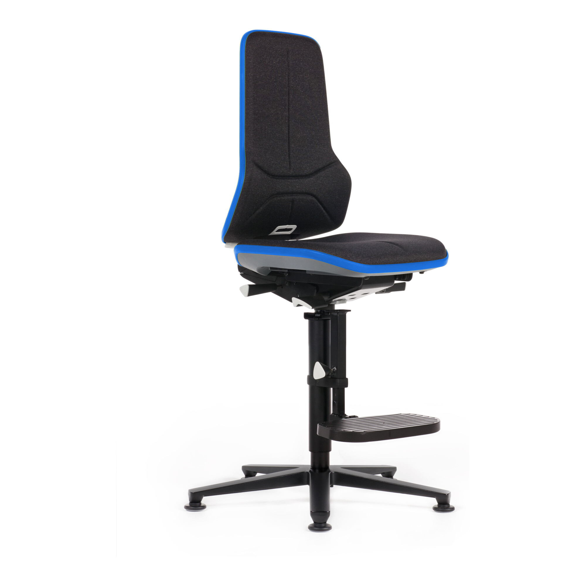 bimos Neon Hochstuhl Stoffpolster Flexband blau Sitz 590-870 mm Synchrontechnik