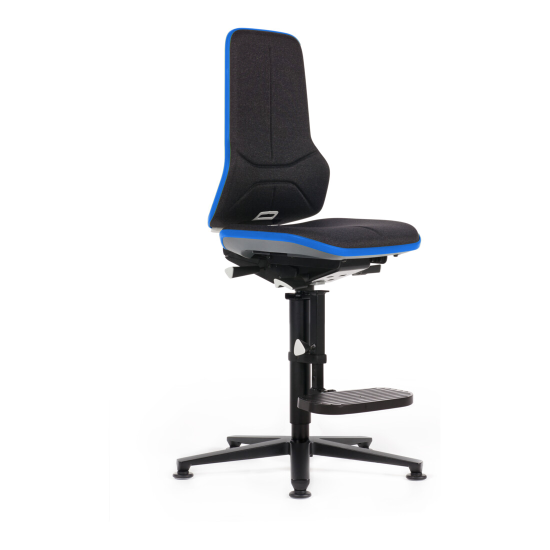 bimos Neon Hochstuhl Stoffpolster Flexband blau Sitz 590-870 mm Synchrontechnik