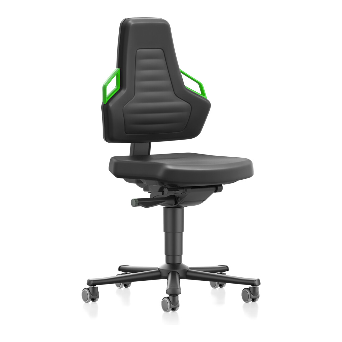 bimos Nexxit avec roulettes rembourrage PU couleur des poignées vert hauteur d'assise 450-600 mm