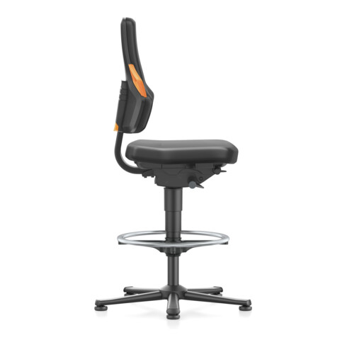 bimos Nexxit mit Fußring Kunstlederpolster Grifffarbe orange Sitzhöhe 570-820 mm