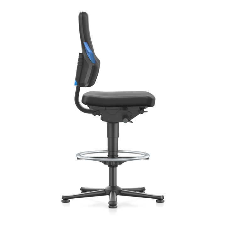 bimos Nexxit mit Fußring PU-Polster Grifffarbe blau Sitzhöhe 570-820 mm
