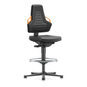 bimos Nexxit mit Fußring PU-Polster Grifffarbe orange Sitzhöhe 570-820 mm