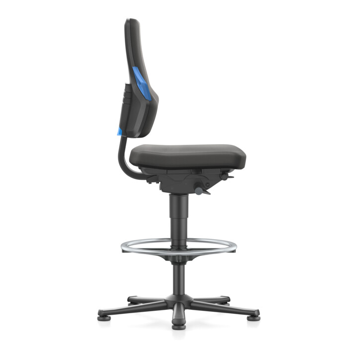 bimos Nexxit mit Fußring Supertec-Polster Grifffarbe blau Sitzhöhe 570-820 mm
