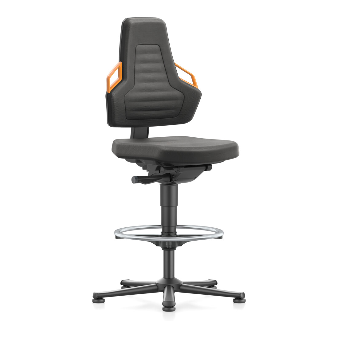 bimos Nexxit mit Fußring Supertec-Polster Grifffarbe orange Sitzhöhe 570-820 mm