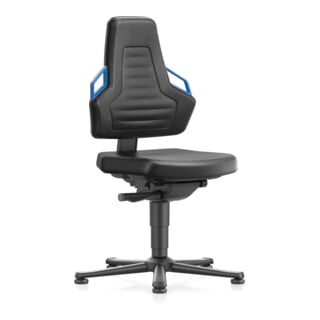 bimos Nexxit mit Gleiter Kunstlederpolster Grifffarbe blau Sitzhöhe 450-600 mm