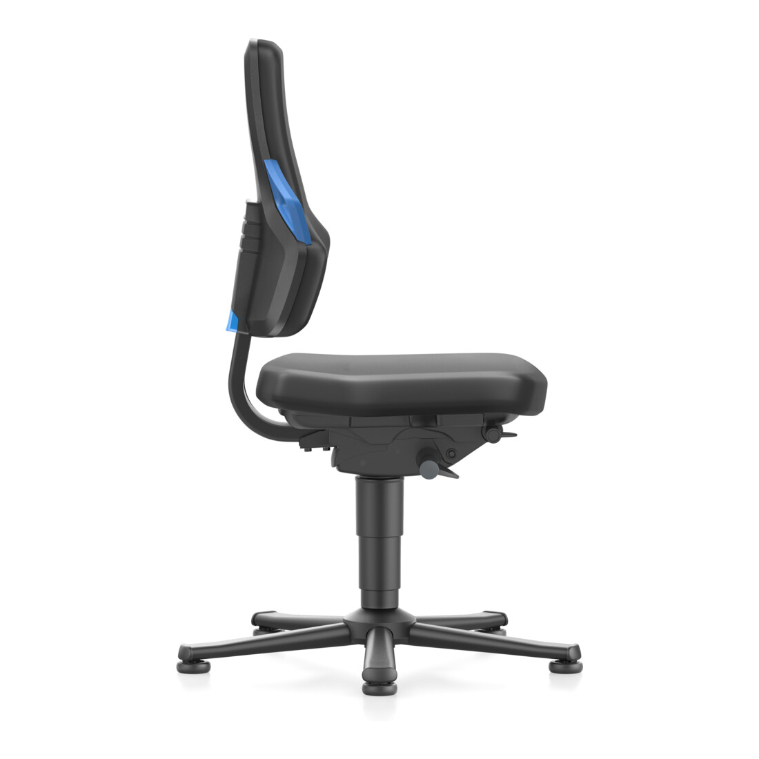 bimos Nexxit mit Gleiter Kunstlederpolster Grifffarbe blau Sitzhöhe 450-600 mm