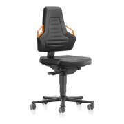 bimos Nexxit mit Rollen Kunstlederpolster Grifffarbe orange Sitzhöhe 450-600 mm