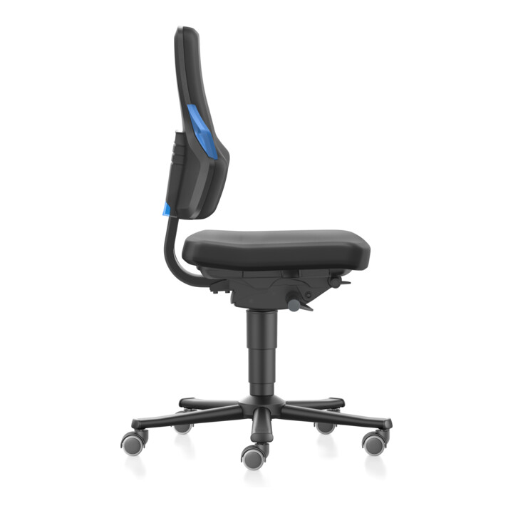 bimos Nexxit mit Rollen PU-Polster Grifffarbe blau Sitzhöhe 450-600 mm